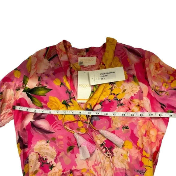 ROCOCO SAND Leona - 1044 Color Pink Women’s Size S Wrap Mini Dress NWT - Picture 12 of 13